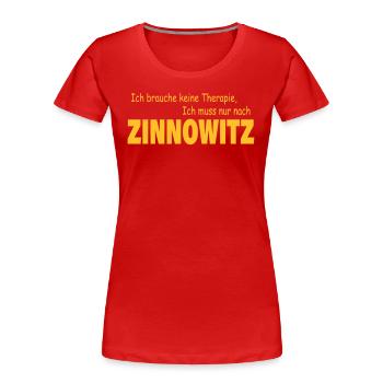 Therapie ZINNOWITZ - Frauen Premium Bio T-Shirt - Rot - Vorne - Mia (176cm)