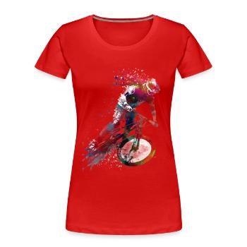 BMX Radfahren #cycling #sport #bike - Frauen Premium Bio T-Shirt - Rot - Vorne - Mia (176cm)