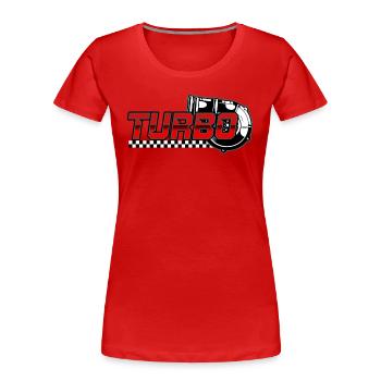 Motorsport Turbo Power Drift Drag Drift Turbocharger - Women's Premium Organic T-Shirt - red - Front - Mia (176cm)