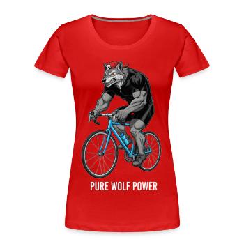 Bicycle Road Bike Cyclist Bike Sport Mountain Bike - Women's Premium Organic T-Shirt - red - Front - Mia (176cm)