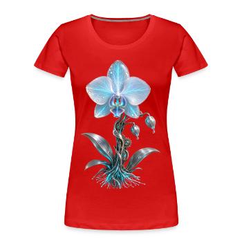 Mechanical Azure Orchid - Women's Premium Organic T-Shirt - red - Front - Mia (176cm)