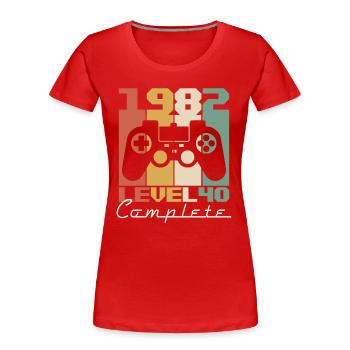 40 Geburtstag Jahrgang 1982 Level 40 Complete - Frauen Premium Bio T-Shirt - Rot - Vorne - Mia (176cm)