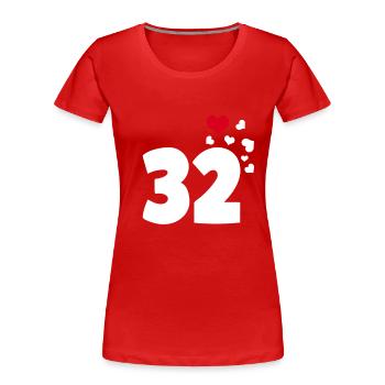 32 hearts 32nd birthday - Women's Premium Organic T-Shirt - red - Front - Mia (176cm)