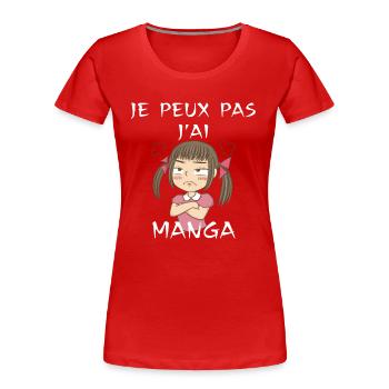 Ich kann nicht Ich habe Manga Otaku Japanischer Anime Geschenk - Frauen Premium Bio T-Shirt - Rot - Vorne - Mia (176cm)