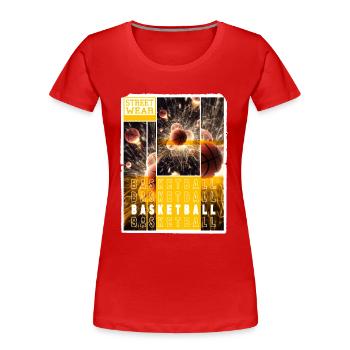 Basketball Basketball Player Dunking Sport Vintage - Women's Premium Organic T-Shirt - red - Front - Mia (176cm)