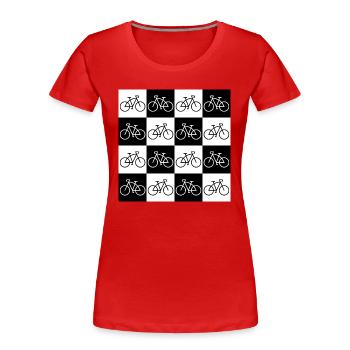 Damier De Vélos Pour Cycliste - T-shirt bio Premium Femme - rouge - Devant - Mia (176cm)