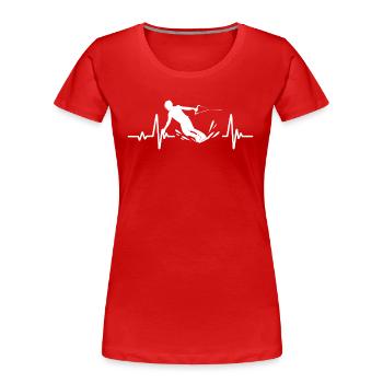 Wakeboarden Herzschlag Wakeboard Wakeboarder - Frauen Premium Bio T-Shirt - Rot - Vorne - Mia (176cm)