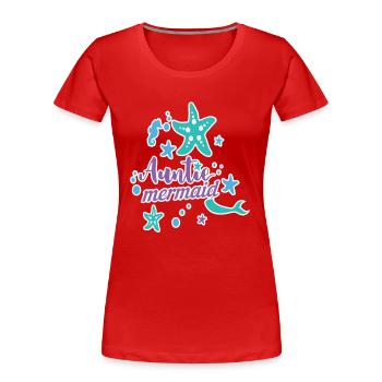 Auntie Mermaid - Women's Premium Organic T-Shirt - red - Front - Mia (176cm)