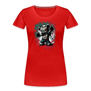 Zombie Teddy - Women's Premium Organic T-Shirt - red - Front - Mia (176cm)
