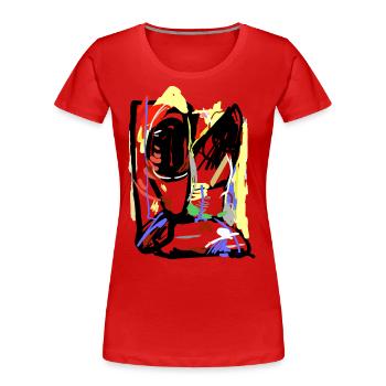 Kunst - Frauen Premium Bio T-Shirt - Rot - Vorne - Mia (176cm)