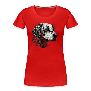 Dalmate - T-shirt bio Premium Femme - rouge - Devant - Mia (176cm)