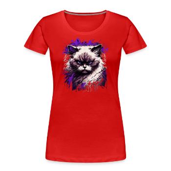 Arrogante Ragdoll Katze - Frauen Premium Bio T-Shirt - Rot - Vorne - Mia (176cm)