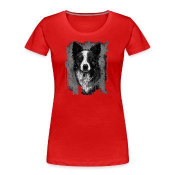 Border Collie - T-shirt bio Premium Femme - rouge - Devant - Mia (176cm)