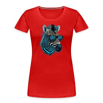 Cooles Zebra - Frauen Premium Bio T-Shirt - Rot - Vorne - Mia (176cm)