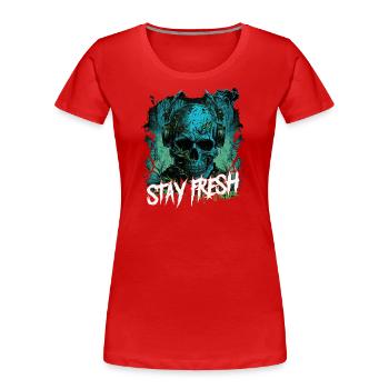 Zombie Disc Jockey - Frauen Premium Bio T-Shirt - Rot - Vorne - Mia (176cm)