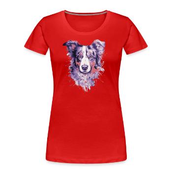 Border Collie - T-shirt bio Premium Femme - rouge - Devant - Mia (176cm)