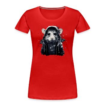 Cool Hip Hop Rat - T-shirt bio Premium Femme - rouge - Devant - Mia (176cm)