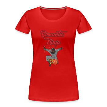 Romantic Ninja - Women's Premium Organic T-Shirt - red - Front - Mia (176cm)