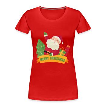 Merry Christmas with Santa - Women's Premium Organic T-Shirt - red - Front - Mia (176cm)