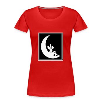 Fée sur la lune - fée sur la lune - T-shirt bio Premium Femme - rouge - Devant - Mia (176cm)