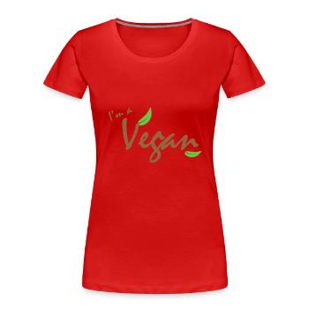 I´m a vegan - Ich bin ein veganer - Frauen Premium Bio T-Shirt - Rot - Vorne - Mia (176cm)