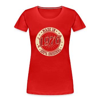 1976 Geburtstag Geschenkideen - Frauen Premium Bio T-Shirt - Rot - Vorne - Mia (176cm)