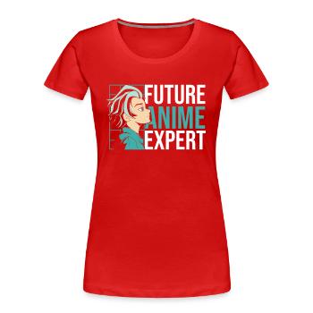 Future anime expert | Anime lovers | - Women's Premium Organic T-Shirt - red - Front - Mia (176cm)