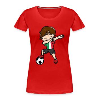 Dabbing Jeunes joueurs de football Drapeau italien - T-shirt bio Premium Femme - rouge - Devant - Mia (176cm)