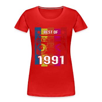Best Of 1991 Stereo Radio Kassettenspieler - Frauen Premium Bio T-Shirt - Rot - Vorne - Mia (176cm)