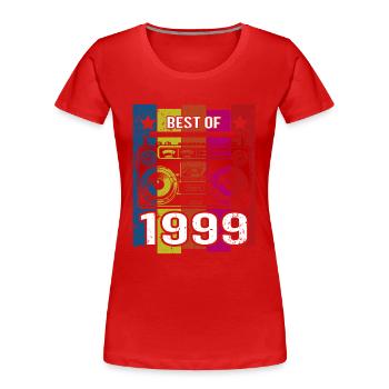 Best Of 1999 Stereo Radio Kassettenspieler - Frauen Premium Bio T-Shirt - Rot - Vorne - Mia (176cm)