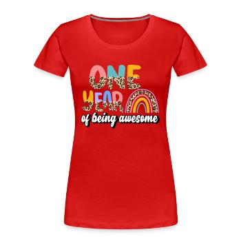 Ein Jahr Des Seins Awesome Animal Skin Pattern - Frauen Premium Bio T-Shirt - Rot - Vorne - Mia (176cm)