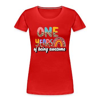 Ein Jahr Des Seins Awesome Animal Skin Pattern - Frauen Premium Bio T-Shirt - Rot - Vorne - Mia (176cm)