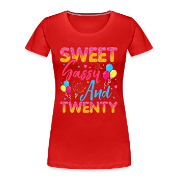 Sweet Sassy And Twenty Sprinkles Delicious - Frauen Premium Bio T-Shirt - Rot - Vorne - Mia (176cm)