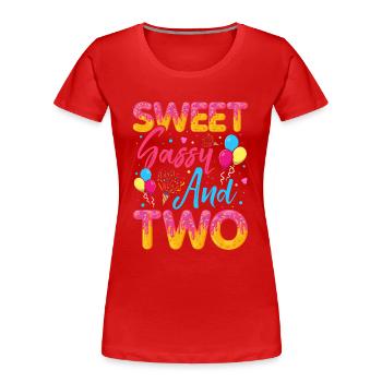 Süßer Frechdachs Und Zwei Streusel Köstlicher - Frauen Premium Bio T-Shirt - Rot - Vorne - Mia (176cm)