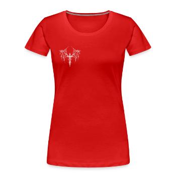 Thorny Cross Ornament Logo - Women's Premium Organic T-Shirt - red - Front - Mia (176cm)