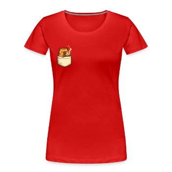 Capybara in bag reading book cute motif - Women's Premium Organic T-Shirt - red - Front - Mia (176cm)