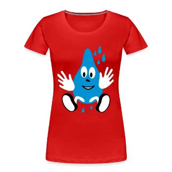 lachender Regentropfen - Frauen Premium Bio T-Shirt - Rot - Vorne - Mia (176cm)