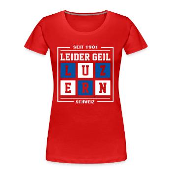 Luzern - Frauen Premium Bio T-Shirt - Rot - Vorne - Mia (176cm)