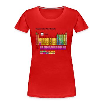 Tableau périodique des éléments - T-shirt bio Premium Femme - rouge - Devant - Mia (176cm)