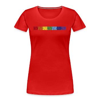 Faire de la mauvaise merde pour de l’argent Arc-en-ciel - T-shirt bio Premium Femme - rouge - Devant - Mia (176cm)