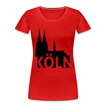 Kölner Dom - Frauen Premium Bio T-Shirt - Rot - Vorne - Mia (176cm)