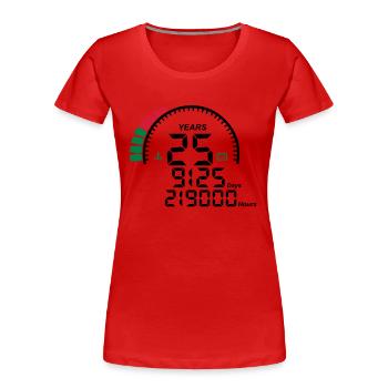 years 25 years anniversary meter - Women's Premium Organic T-Shirt - red - Front - Mia (176cm)