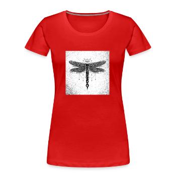 Mittwoch Libelle - Frauen Premium Bio T-Shirt - Rot - Vorne - Mia (176cm)