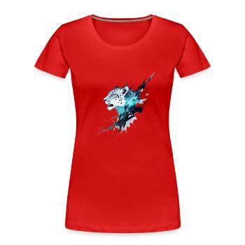 Snow leopard - Women's Premium Organic T-Shirt - red - Front - Mia (176cm)
