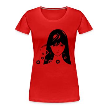 Mädchen Comic - Frauen Premium Bio T-Shirt - Rot - Vorne - Mia (176cm)
