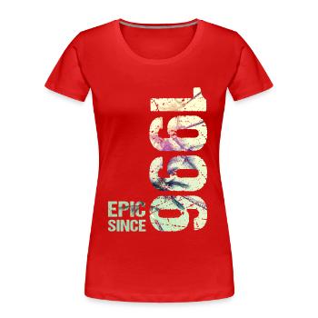 Epic Since 1996 Year Anniversary - Women's Premium Organic T-Shirt - red - Front - Mia (176cm)