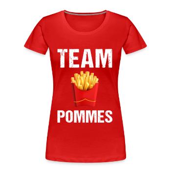Team Pommes Frites French Fries Fast Food - Women's Premium Organic T-Shirt - red - Front - Mia (176cm)