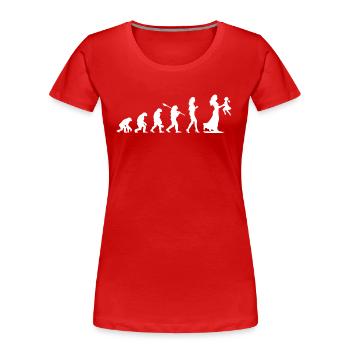 Mama Mother Evolution - Cadeau Future Maman - T-shirt bio Premium Femme - rouge - Devant - Mia (176cm)