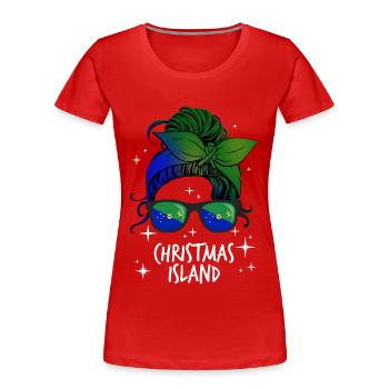 Weihnachtsinsel - Frauen Premium Bio T-Shirt - Rot - Vorne - Mia (176cm)