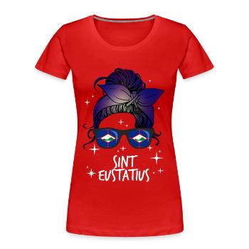 Sint Eustatius - T-shirt bio Premium Femme - rouge - Devant - Mia (176cm)